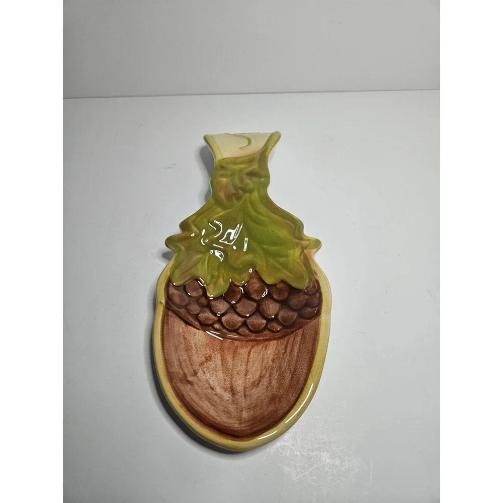 Cracker Barrel Fall Harvest Acorn Spoon Rest Stoneware Thanksgiving Autumn Decor